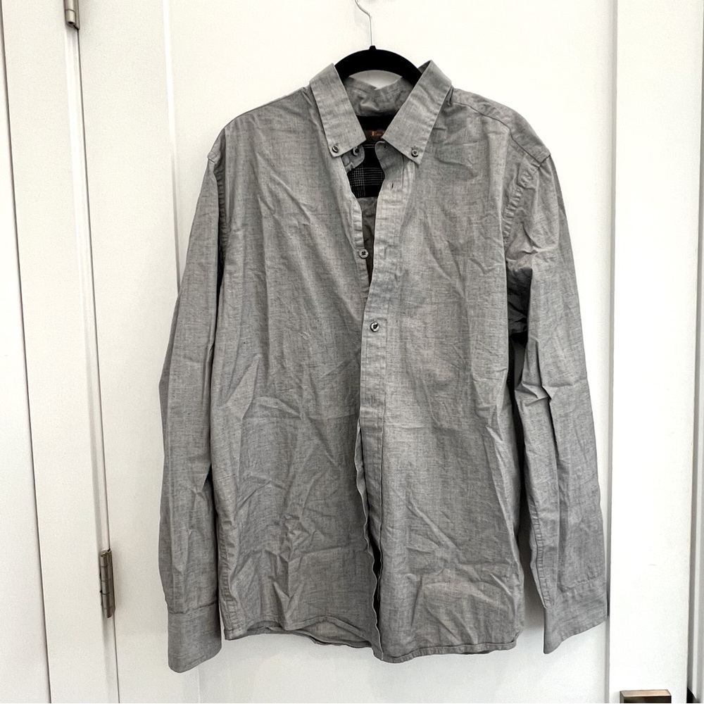 Ben Sherman Gray Button Front Top